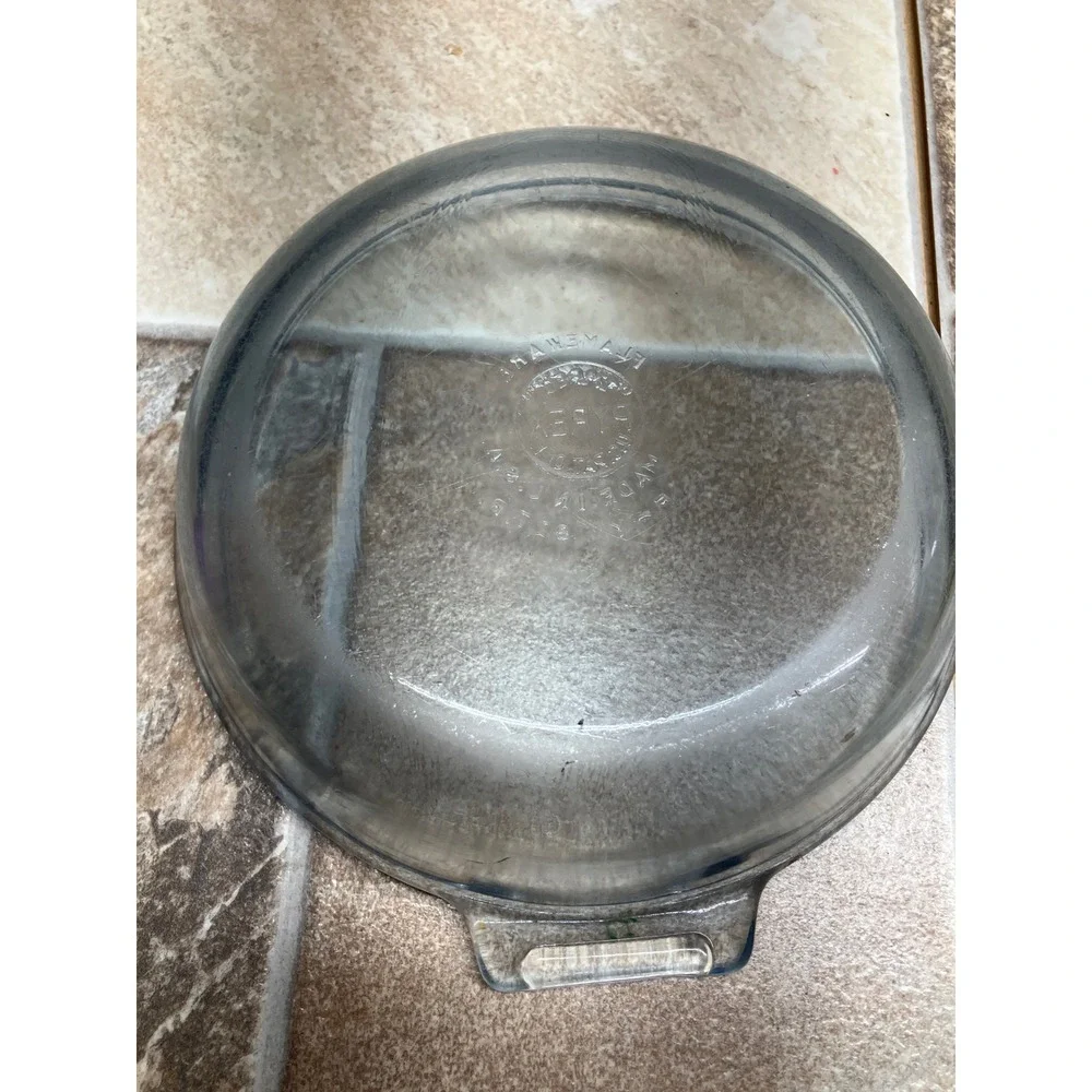 Vintage Pyrex Flameware Blue Glass Saucepan Skillet Base 81-B 6.5 Inch USA